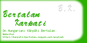 bertalan karpati business card